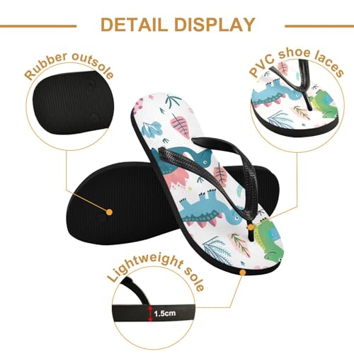 Mens Flip Flops Dinosaur CuteSandal Flip Flops for Women Summer Beach Slipper 214B32222