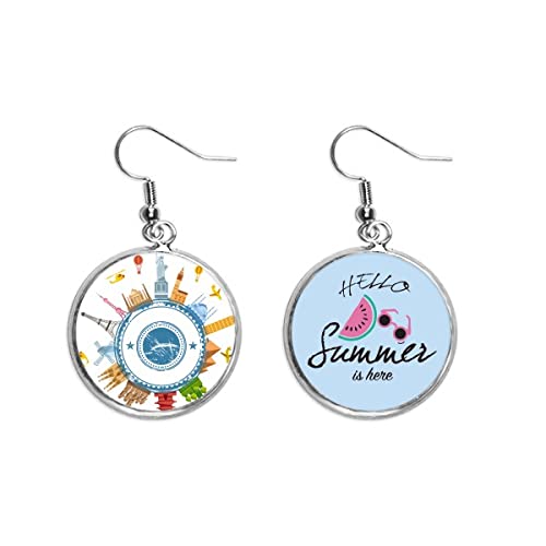 Pendientes de sandia veraniegos para el lobulo de la oreja mujer