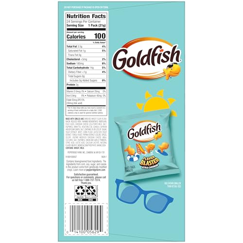 Image of Goldfish Flavor Blasted Xtra Cheddar Cheese Crackers, 24 Summer Snack Packs