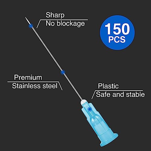 Image of TENKAIWICK Industrial Liquid Dispensing Tip, 23 Ga 1.5 Inch, for Adhesive, Lubricant & Lab Fluid Dispensing, 150 Pack, Individually Wrapped