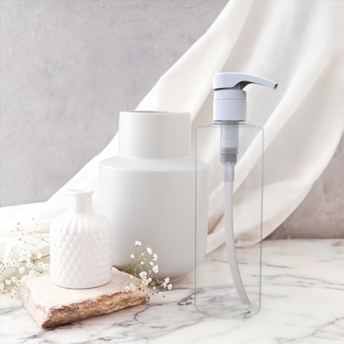BRIGHTFROM Empty Lotion Pump Bottles 16 OZ, BPA-Free Refillable Containers, Plastic PET, Great for - Soap, Shampoo, Lotions, Liquid Body Soap, Creams and Massage Oil's, 2 Pack (White Pump)4