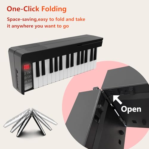 FVEREY 61 Key Folding Piano Keyboard, Full Size Semi