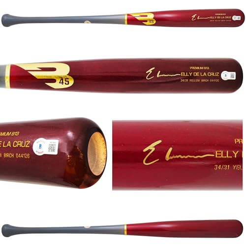 Elly De La Cruz Autographed Red B45 Player Model Baseball Bat Reds Beckett BAS Witness Stock #222800