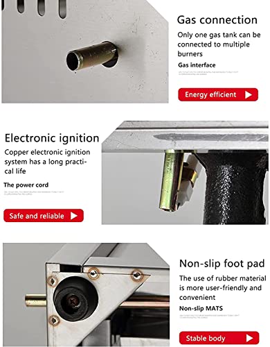 Große Kapazität, kommerzielle Gas-Fritteuse, Gewürztrog und 2 Frittierkörbe, Edelstahl, LPG-Fritteuse für Chips, leicht zu reinigen – Bild 7