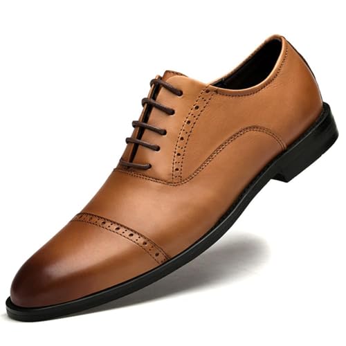 Men's Classic Leather Lace Up Oxford Dress Shoes Slip-On Business Formal Loafers for Office Wedding