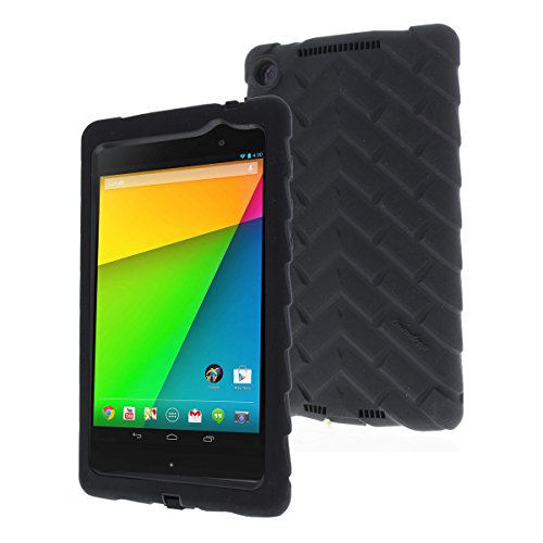 Google Nexus 7 (2013) Drop Tech Black Gumdrop Cases Silicone Rugged Shock Absorbing Protective Dual Layer Cover Case