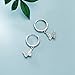 Dainty Butterfly Dangle Hoop Earrings 925 Sterling Silver for Women Cute CZ Crystal Diamond Sparkly Charm Drop Cartilage Small Huggie Hoops 10mm Fashion Jewelry Christmas Gifts Hypoallergenic (Silver)