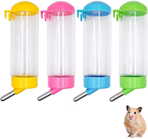 2Pcs Pet Water Bottle Rabbit Hang Water Drinking Bottle No Drip Small Pet Fountain Automatic Water Feeder Watering Systerm For Rabbit Guinea Pig Hamster Color Random #TOP1