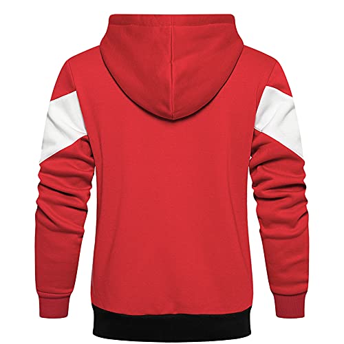 Image of DUOFIER Men's Hoodies Zip Front Sweatshirt Color Blocking Hooded