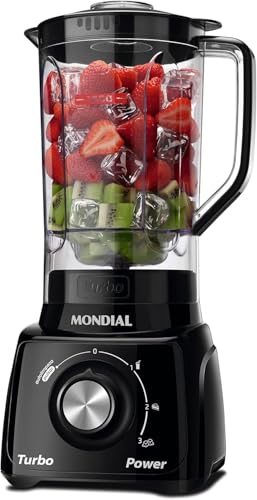 Liquidificador Turbo, Mondial, Preto/Inox, 1100W, 110V - L-1100 B...