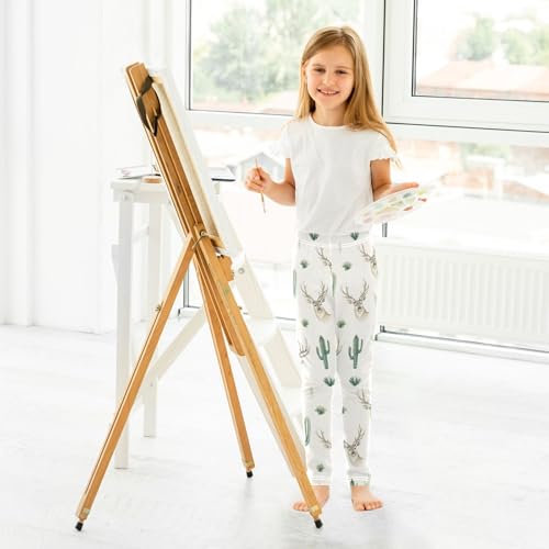 ALAZA Girls' Leggings Children's Yoga Pants Skinny Printed Dance Cactus Deer Grass Comfortable 4T4