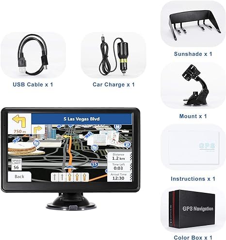 Image of GPS Navigator for Car Truck RV, 7-inch High-Definition Touch Screen，2026 Maps (Free Lifetime Updates), Support Voice Turn Direction Guidance /Speed and Red Light Warning /Custom Truck Routing