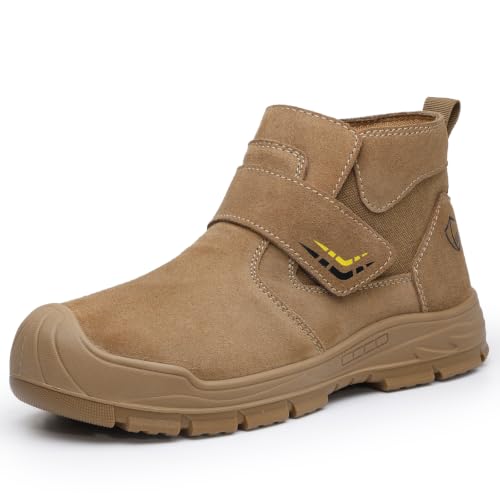 Image of GLANOUDUN Steel Toe Work Shoes for Men Spark Resistant Welding Shoes