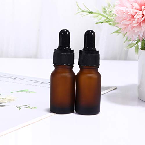 HEALLILY 10 Pcs Frasco Conta-Gotas Frascos de Tintura de Vidro á‚mbar Com Tampa de Plástico Recipien