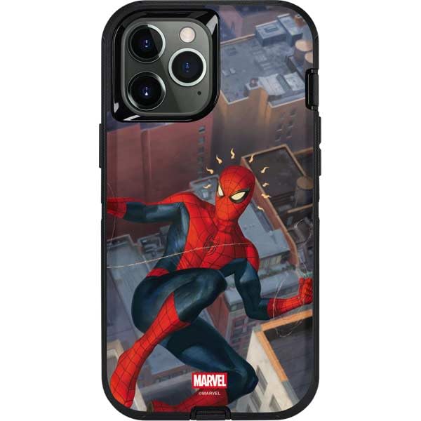 Skinit Decal Phone Skin Compatible with OtterBox Defender iPhone 12 Pro Max - Officially Licensed Marvel Spiderman Spidey Sense Design