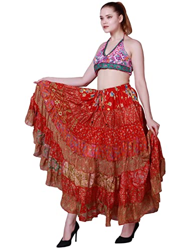 Wevez Women's Pack of 3 Tribal Style 7-Layer Skirt, One Size, Assorted