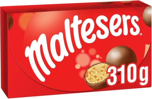 Maltesers Chocolate Bulk Gift Box Milk Chocolate & Honeycomb 310g with Light & Crispy Malt Centre Ideal for Gifting Teachers Gifts Movie Night Sharing & Parties