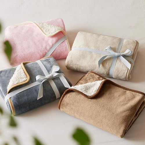 Image of Bedsure Waterproof Dog Blankets for Medium Dogs - Medium Cat Blanket Washable for Couch Protection, Sherpa Fleece Puppy Blanket, Soft Plush Reversible Throw Furniture Protector, 30x40, Camel