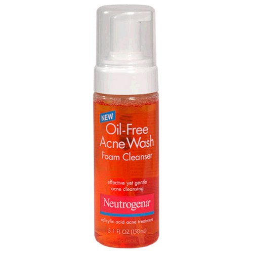 Neutrogena Oil-Free Acne Wash Foam Cleanser, 5.1 Ounce (Pack of 3)