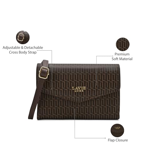 Image of Lavie Luxe Women's Mono Sally 2C Crossbody Sling Bag | Ladies Purse Handbag | Gift for Women
