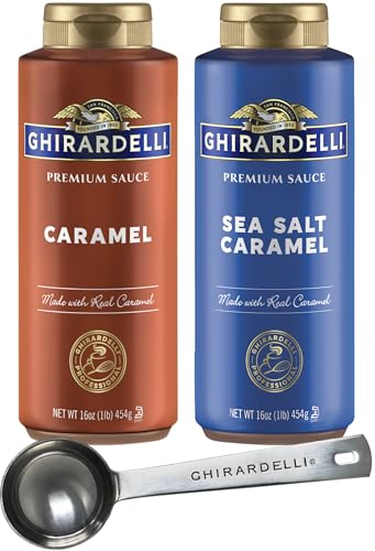 Ghirardelli Caramel and Sea Salt Caramel Sauces, 16 oz Squeeze