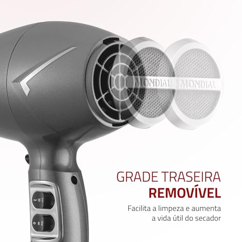 Secador de Cabelos Space Shine, Mondial, Grafite, 2000W, 220V - SC-20