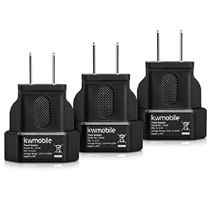 kwmobile reisadapter voor USA-stopcontact – Set van 3 reisstekkers- Geschikt voor landen met type-A stopcontact – Voor o.a. USA, Canada en Mexico