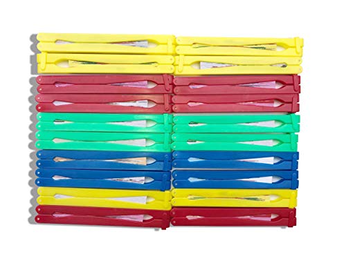 Bestage 20 Pcs Folding Handheld Fans Paper Chinese Oriental Floral Wedding Round Shaped Accordion Fans Assortment With Plastic Handle For Birthday Party Favors Kids Supplies(Colorful Handle) #TOP5