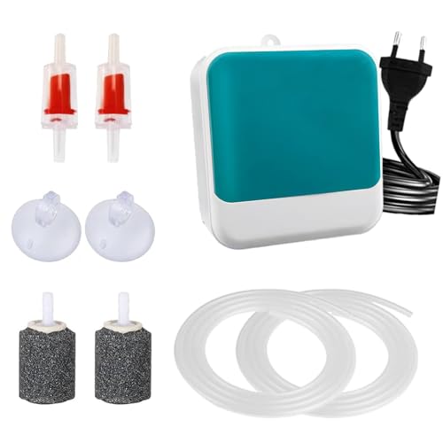 Pompa ad aria silenziosa da 4 W, 400 l/h, per acquari, 4 W, con accessori, potente aeratore per acquari fino a 400 l