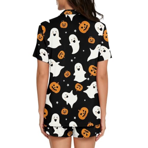 Image of Women's Short Sleeve Sleepwear Pajamas Nightwear with Pockets | skin-friendly breathable material resists pilling fading and deformation after repeated washing