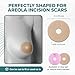 EpiDerm Areola Circles – Silicone Scar Sheets for Surgical Scars from Areola Reconstruction & Breast Augmentation - Washable & Reusable Silicone Sheets - Complements Mastopexy Forms - 1 Pair, Natural