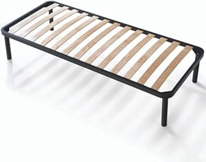 EVERGREENWEB - Bett Lattenrost 90x180 Einzelbett Höhe 35 cm Orthopädisches Extra Komfort Leisten Holz mit 4 Abnehmbar Füße, Verstärkte Rahmen aus Stahl Bettgestell geeignet für alle Betten & Matratzen