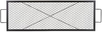 VEVOR X-Marks Fire Pit Grill Grate, Rectangle Cooking Grate, Heavy Duty Steel Campfire BBQ Grill Grid with Handle & Support X Wire, Portable Camping Cookware for Outside Party Gathering, 44 Inch Black