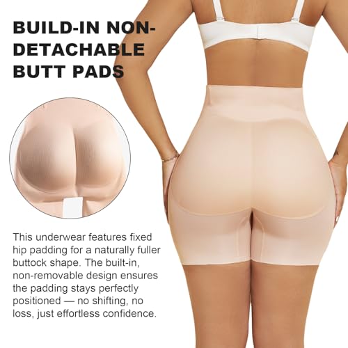 MOVWIN Padded Underwear for Women Butt Lifting Panties Tummy Control Shapewear Built-in Butt Pads for Bigger Butt Seamless2