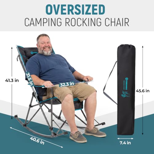FUNDANGO Camping Rocking Chair Silla Mecedora de Camping Sobredimensionada Resistente 440 Libras con Acolchonado Plegable miniatura 2