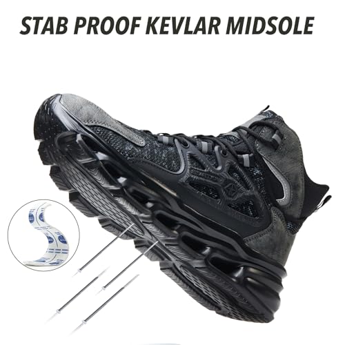 Image of Nutropa Steel Toe Boots for Men Women, Lightweight Work & Safety Shoes Outdoor Protection Footwear Puncture Proof Industrial and Construction Shoes