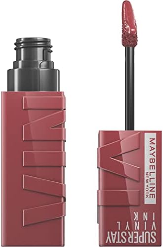 Maybelline New York Super Stay Vinyl Ink Longwear No-Budge Liquid Lipcolor Makeup, Highly Pigmented Color and Instant Shine, Witty, Mauve Nude Lipstick, 0.14 fl oz, 1 Count
