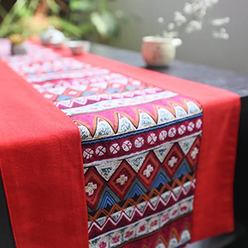 Chemin de table en coton lin rouge de qualité supérieure nappe de créateur