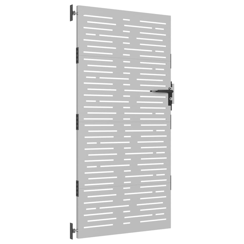 Festnight Puerta de Jardín Exterior 85 x 175 cm, Puerta de Jardín de Acero Corten, Puerta Exterior, diseño Cuadrado
