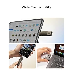 Lexar D40E 64GB Unidad Flash Dual USB Tipo-C, USB-A/C, Gris Titanio, 64GB