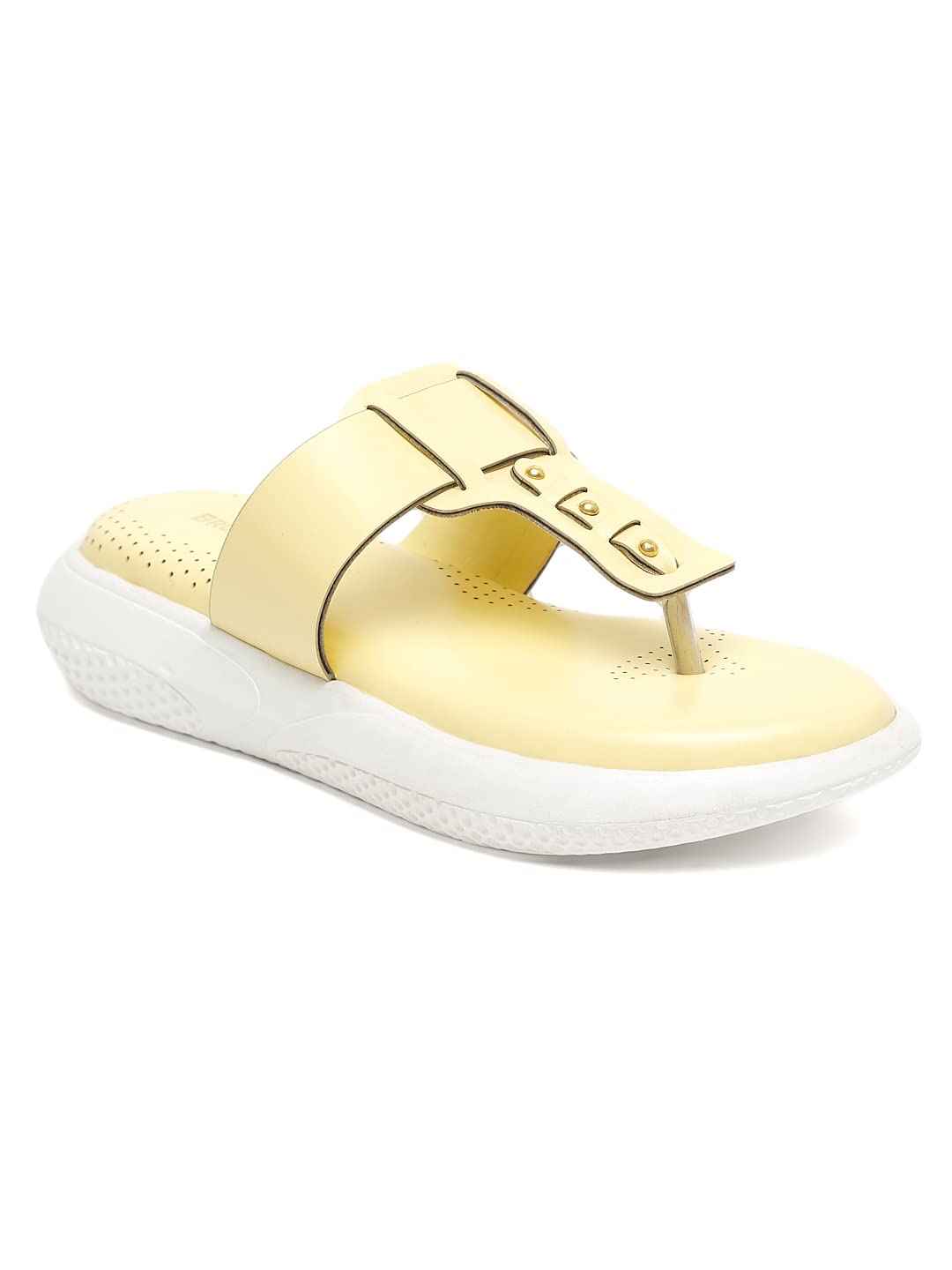 Bruno Manetti Womens Yellow Slip-On Back Open Flat Sandal (B09SGH5J1V) Amazon Price History, Amazon Price Tracker