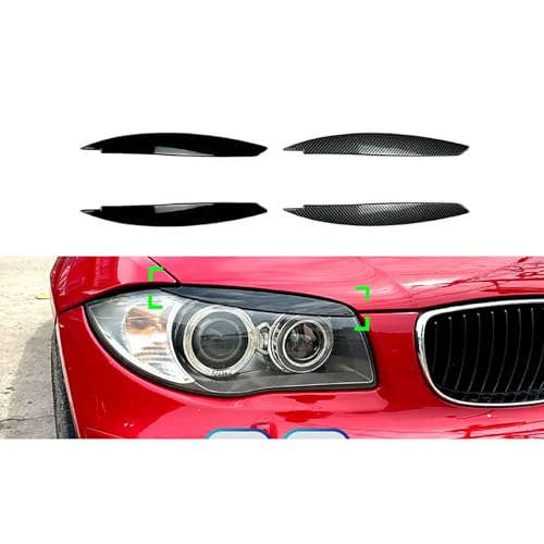 Sourcils de phares pour BMW Série 1 E87 E81 protection paupières noir brillant