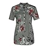 Generisch T-Shirt Women's Blouse Print Plus Size Women Comfortable Push Sleeve Shirt Short Top Women's Blouse, gray, 5XL #3