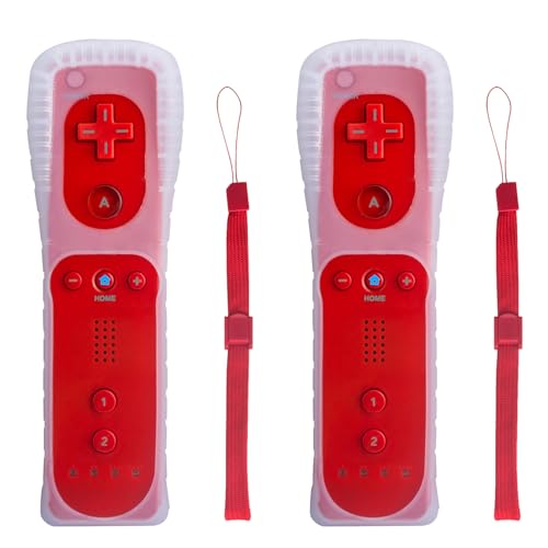 Image of TechKen Wii Controller 2 Pack, Wii Remote Controller with Silicone Case and Wrist Strap, Wii Remote Controller for Wii /Wii U
