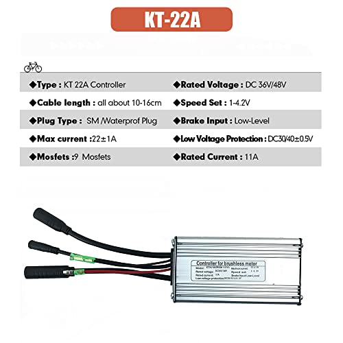 Brushless Motor Controller, 750W KUNTENG(KT) Electric Brushless DC Motor Controller Waterproof 9 Pin