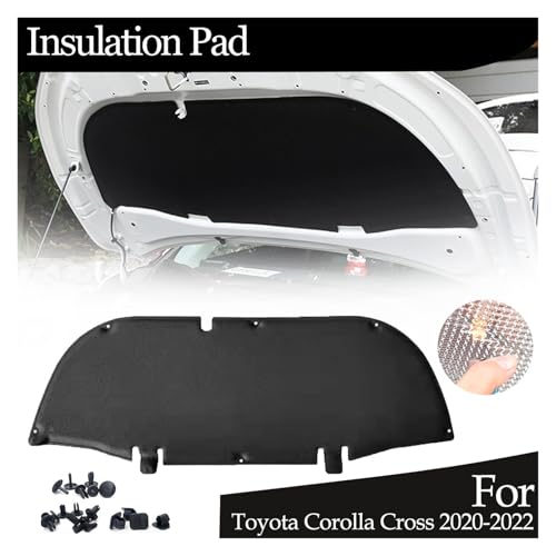 Coussin d'isolation de capot pour Toyota Corolla Cross 2020-2022 en aluminium NEGRO