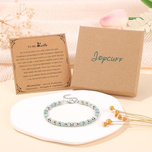 Image of JoycuFF ๐๐ถ๐ณ๐๐ ๐ณ๐ผ๐ฟ ๐ช๐ผ๐บ๐ฒ๐ป ๐ ๐ผ๐ผ๐ป๐๐๐ผ๐ป๐ฒ ๐๐ฟ๐ฎ๐ฐ๐ฒ๐น๐ฒ๐ Amazonite Colorful Imperial Jasper Stainless Steel Beads Bracelets, Graduation Christmas Valentines Mothers Day Birthday Gifts