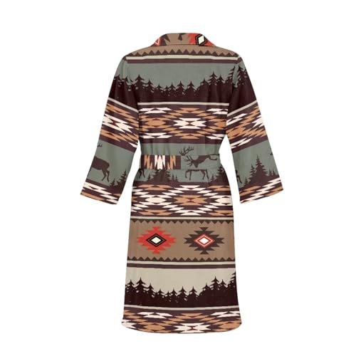 SEANATIVE Men's Long Robe Summer Lightweight Shawl Bathrobe Soft Warm Sleepwear Male4