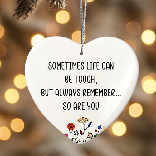 Friendship Ornament, for Women, Christmas Ornaments, Birthday Gifts for Women, Gift for Friends, Friend Ornament, Friends Christmas Ornaments (Life is Tough, so are You)