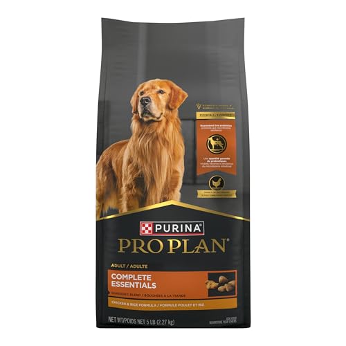 Purina Pro Plan Complete Essentials Shredded Blend Chicken and Rice Dog Food Dry Formula with Probiotics for Dogs – 5 lb.